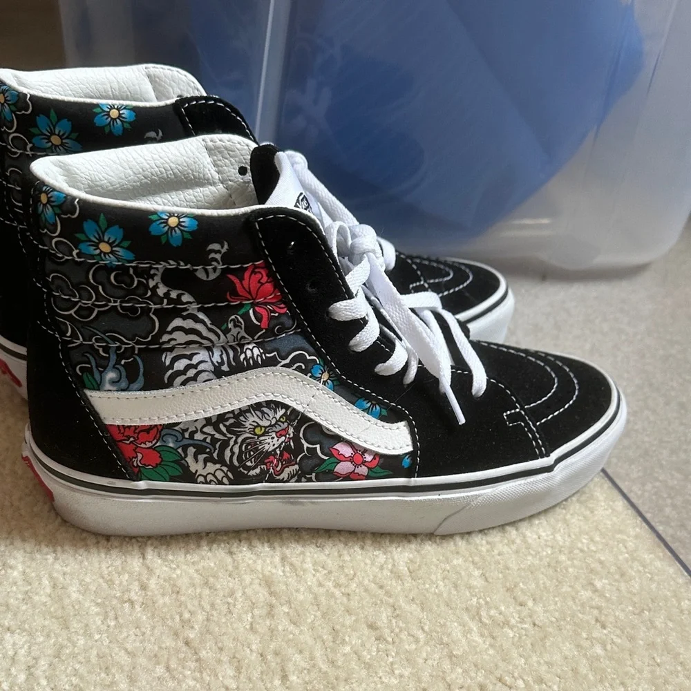 Vans Classic Black and White High-Tops - Picture 2 of 8